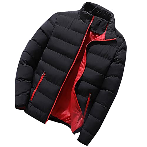 Abrigo Hombre otoño Invierno Chaqueta Casual Algodón Moda Chaqueta Gruesa Cuello de pie Caliente Informal Cazadora cremallera Outwear Deportivo Tops Parka Cálido Jacket plumas Talla grande