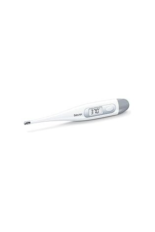 Beurer FT09 Termometro Digital y Corporal, Resistente al Agua, pantalla LCD con rango de medición +/- 0.1 ºC, señal acústica, sin Cristal, Color Blanco