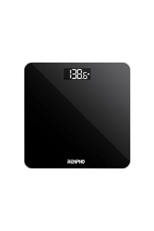Báscula De Baño Digital RENPHO, Báscula De Peso Corporal De Alta Precisión Con Pantalla Iluminada, Graduación de 0,1 lb (50 g) precisión, Tecnología Step-On, 180kg/400lb, Negro, Core 1S