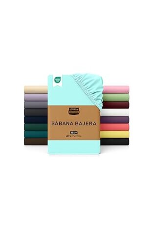 Utopia Bedding Sabana Bajera 90x190 - Azul SPA - Bolsillo Profundo - Microfibra de Poliéster Cepillado (Cama 90)