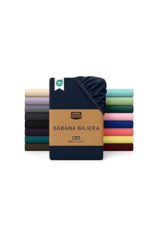 Utopia Bedding Sabana Bajera 90x190 - Azul Marino - Bolsillo Profundo - Microfibra Cepillada (Cama 90)