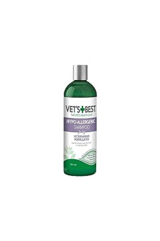 Vet's Best Champú HIPO-Alergénico para Perros con Piel Sensible, Alivia el Malestar de la Piel Seca, Picazón, Limpia, Hidrata y Condiciona la Piel y el Pelaje, 500ml