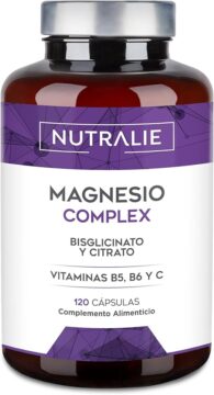 Citrato de Magnesio 1545mg + Magnesio Bisglicinato 600mg – Reduce Cansancio y Fatiga, Alivia Dolor Articulaciones y Músculos – Magnesium Alta Biodisponibilidad |120 Cápsulas Nutralie