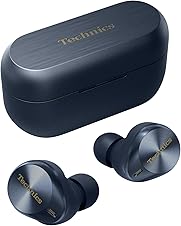 Technics EAH-AZ80E-A Auriculares inalámbricos con cancelación de Ruido, Bluetooth, Auriculares intrauditivos con micrófono, Ajuste Personalizable, hasta 7 Horas de reproducción, Azul Medianoche