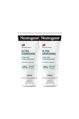 Neutrogena Fórmula Noruega Crema de Pies Ultra Hidratante (pack de 2 x 100 ml), crema para pies secos y ásperos, crema hidratante con 40% Glicerina y Bisabolol