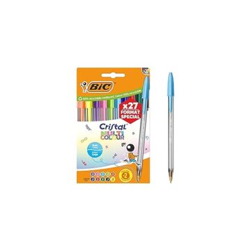 Bolígrafos BIC Cristal Multicolour punta ancha ✅ Pack 20+7 colores surtidos 2025
