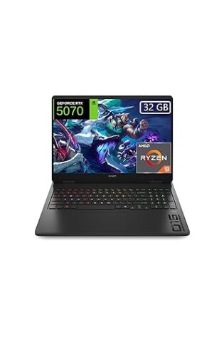 HP OMEN 16-ap0032ns - Ordenador portátil Gaming 16" 2K AMD Ryzen 9-8940HX, 32GB RAM, 1TB SSD, NVIDIA RTX 5070, FreeDos - Negro - Teclado QWERTY Español