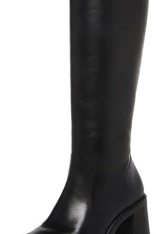 Sovanyou - Botas de cuero negro con plataforma