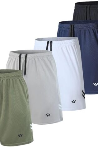 fovdtaa Paquete de 5 pantalones cortos deportivos