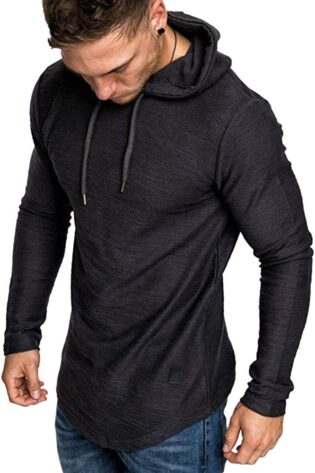 Lexiart Sudadera deportiva con capucha para hom...