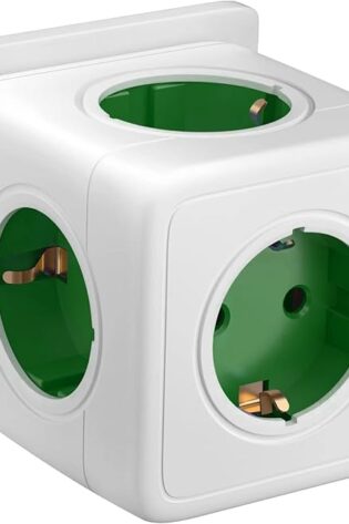 Cubo Enchufe Multiple 5 en 1 - 3680W Verde