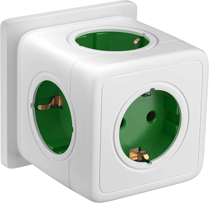 Cubo Enchufe Multiple 5 en 1 – 3680W Verde Otros Ofertas Outlet Cubo Enchufe Multiple 5 en 1 - 3680W Verde