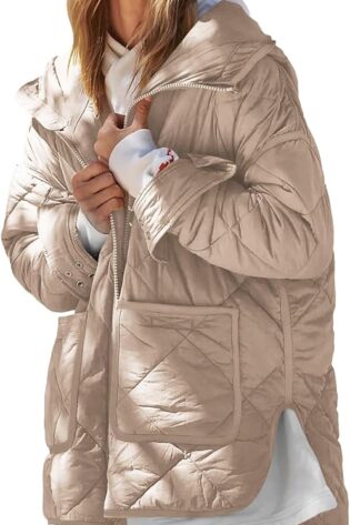 Dyexces Chaqueta acolchada acolchada para mujer...