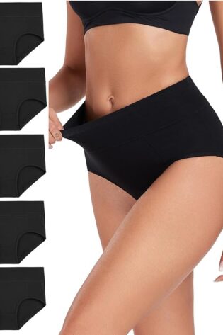 wirarpa - Calzones de algodón con cintura alta