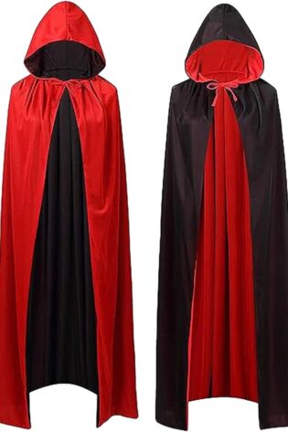 Capa De Vampiro, Capa con Capucha Reversible Roja