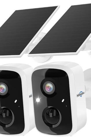Hiseeu Cámaras de seguridad solares para el hogar,