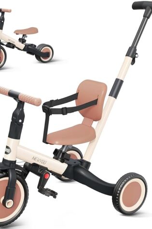 newyoo Triciclo para niños pequeños con mango de