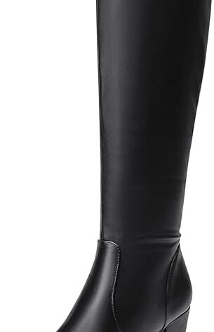 DREAM PAIRS - Botas altas de tacón grueso