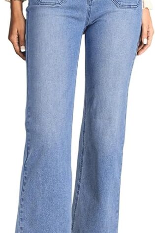Astylish - Jeans de pierna ancha para mujer,