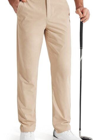 Libin - Pantalones de golf para hombre, elásticos,