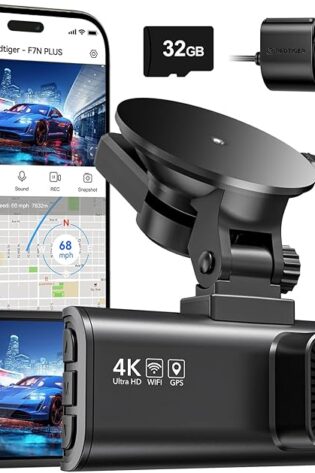 REDTIGER Cámara de tablero frontal trasera, cám...