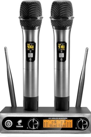 TONOR Micrófonos inalámbricos, metal dual profe...