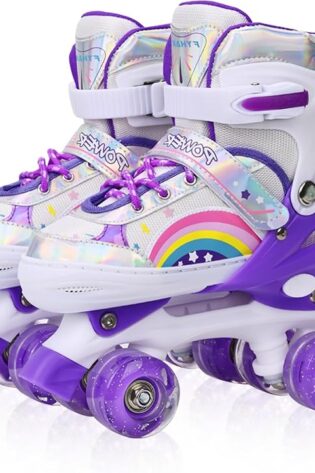 LOKJIJI Patines para niños y niñas, Ajustables en