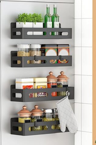 Paquete de 4 estantes magnéticos para especias ...