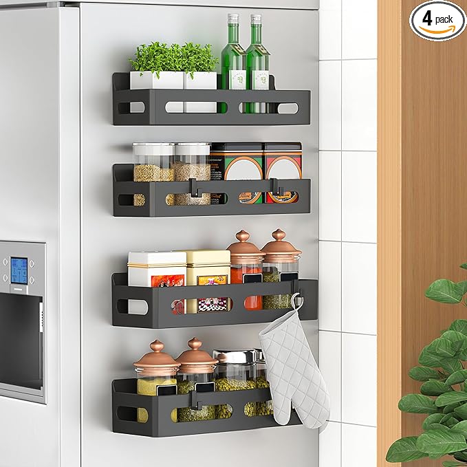 Paquete de 4 estantes magnéticos para especias … Otros Ofertas Outlet Paquete de 4 estantes magnéticos para especias ...