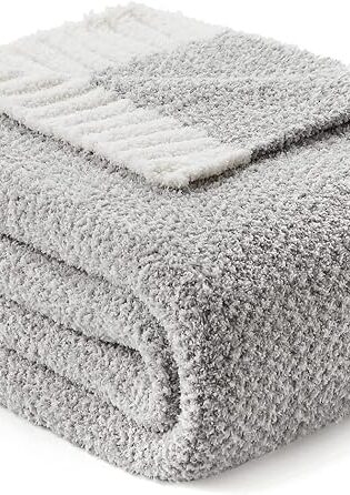 Snuggle Sac – Manta gris suave y reversible,