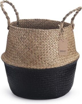 Cesta Mimbre Seagrass Negro por solo 24,99€ – Decoración Natural 2025