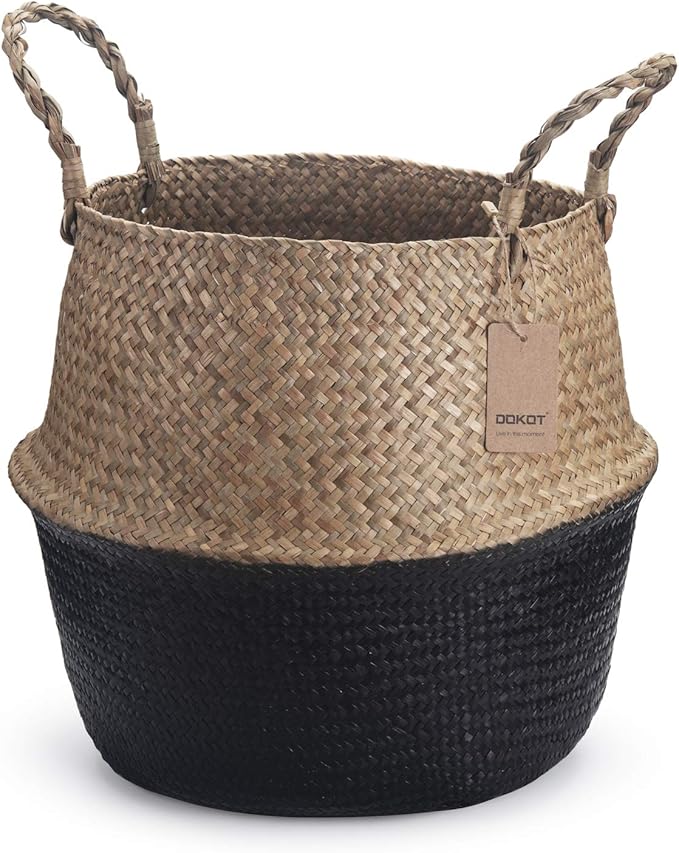 Cesta Mimbre Seagrass Negro Decoración Plantas Otros Ofertas Outlet Cesta Mimbre Seagrass Negro Decoración Plantas