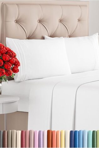 Juego de sábanas matrimonial de 4 piezas, cómodas,