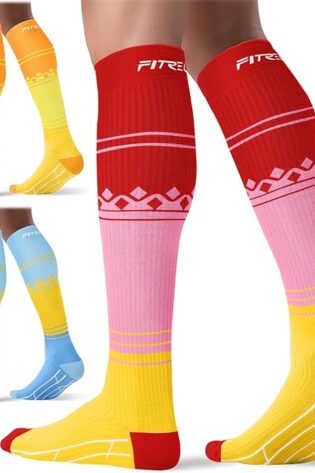 FITRELL - 3 pares de calcetines de compresión