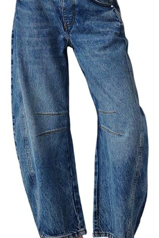 PLNOTME - Pantalones de mezclilla holgados para...