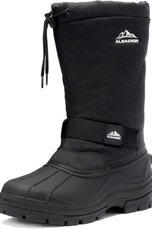 ALEADER Botas de nieve para hombre, impermeable...