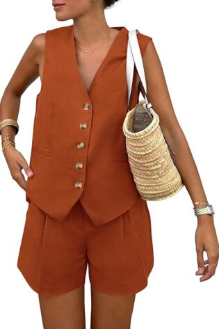 PRETTYGARDEN - Conjunto de verano de 2 piezas