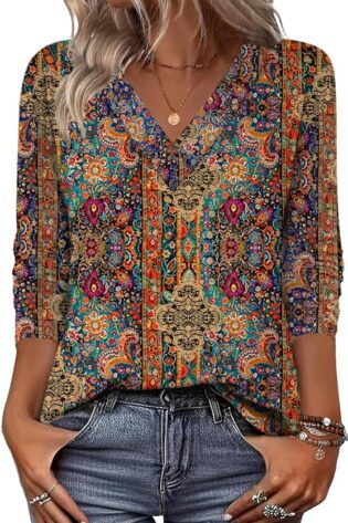 Zeagoo Women Long Sleeve Tops Dressy Casual V