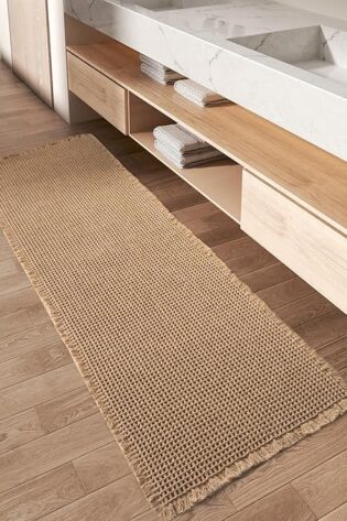 Tapete de pasillo p/piso de baño; tejido de