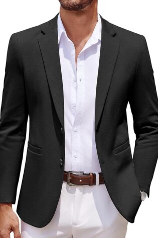 COOFANDY Chaqueta de punto casual para hombre, dos