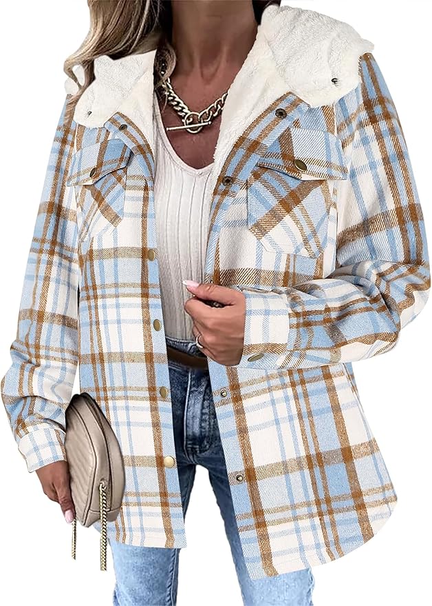 Zeagoo Chaqueta a cuadros para mujer, de manga Otros Ofertas Outlet Zeagoo Chaqueta a cuadros para mujer, de manga