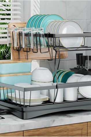7 code Escurridor de platos grande para encimera