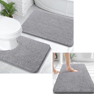 OLANLY Tapete baño gris, descuento del 30%