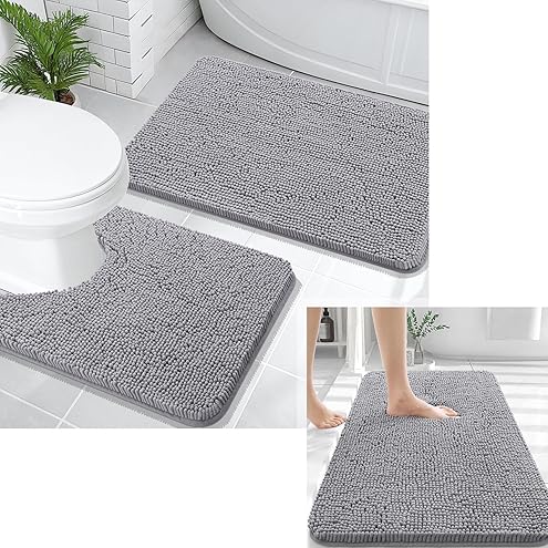 OLANLY Tapete baño gris, descuento del 30% 1 OLANLY Tapete baño gris, descuento del 30%