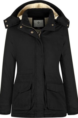 WenVen - Chaqueta de algodón con capucha para