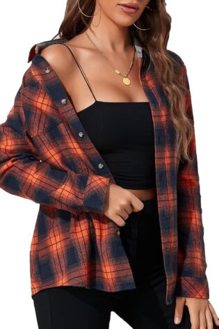 Deer Lady - Camisas de franela de gran