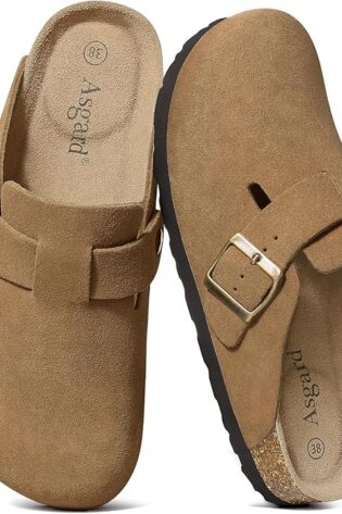 Asgard Zuecos de gamuza genuina para mujeres y