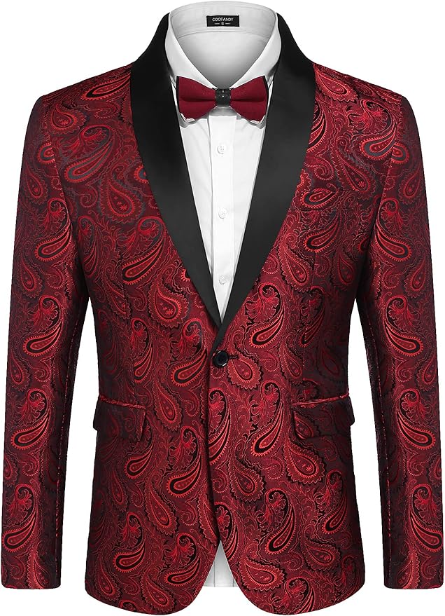 COOFANDY Chaqueta de esmoquin floral para hombr… Otros Ofertas Outlet COOFANDY Chaqueta de esmoquin floral para hombr...