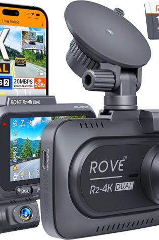 ROVE Cámara de tablero dual R2-4K frontal y