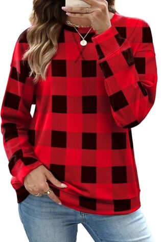 RUMIA Sudadera de cuello redondo para mujer, ho...